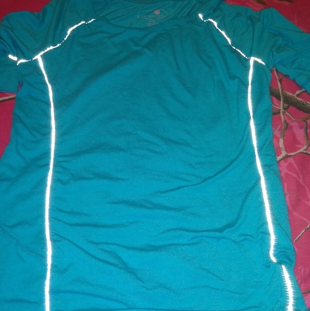 Tangerine reflective workout shirt